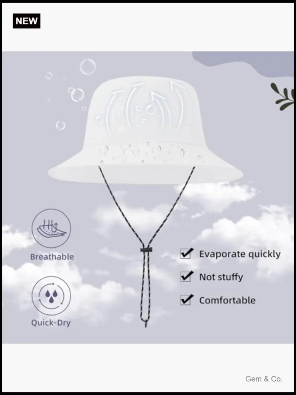Waterproof Bucket Hat UPF 50+ Packable Rain Sun Hat Lightweight Hiking Hat